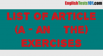 Articles (a-an-the) Exercises