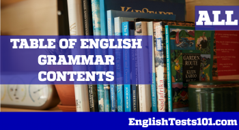 Table of English Grammar Contents (All Levels)