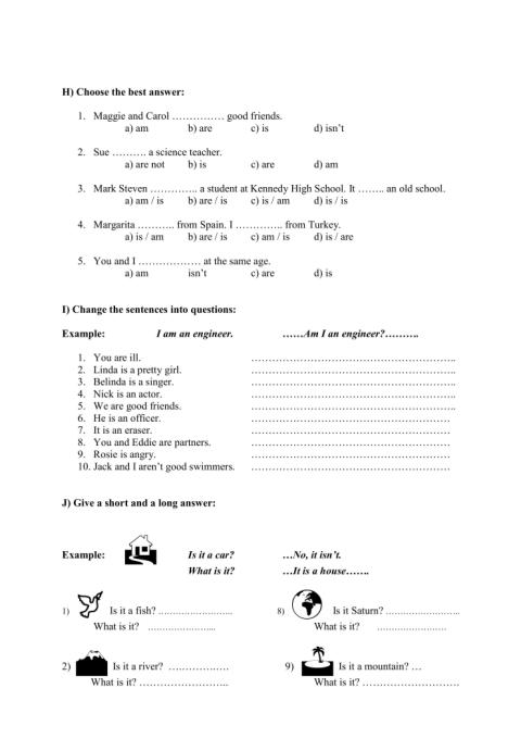 Subject Pronouns and Verb “ To Be”