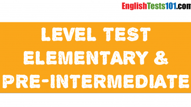 Elementary & Pre-Intermediate Level Test 01